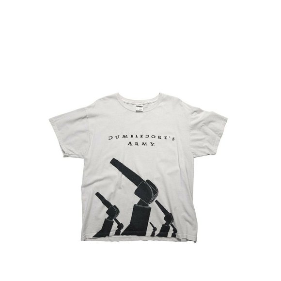 Dumbledore's Army Lego 2011 Harry Potter Tee Grey White Wizard Promo Large - Picture 1 of 6